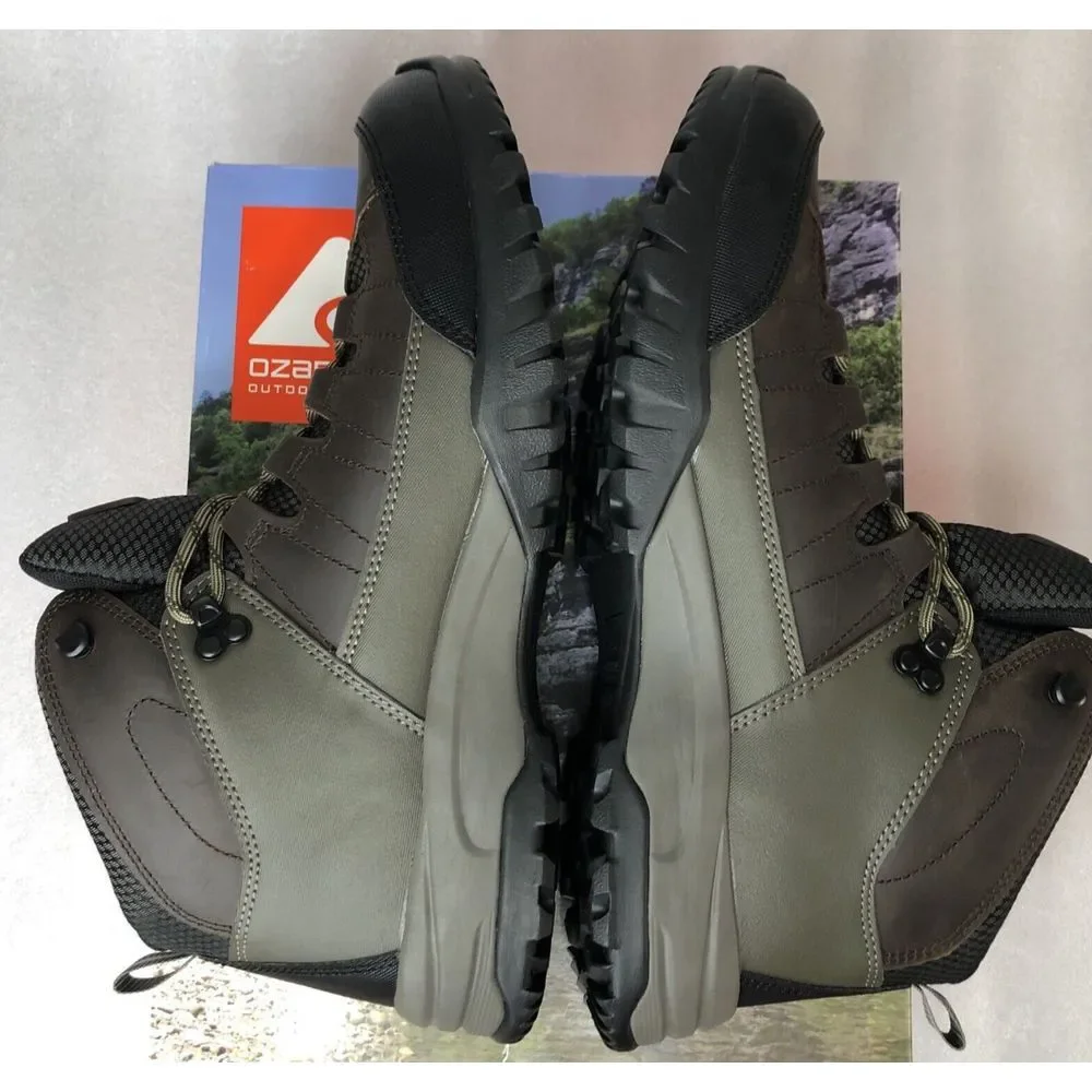 Ozark Trail Men's Meadows Waterproof Brown Leather Hiking Work Boots Size 13 NEW - Picture 9 of 16